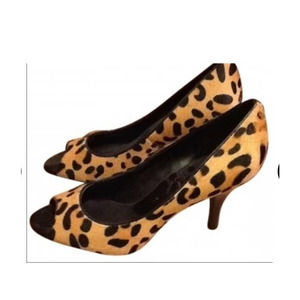 Banana Republic Leopard Fur Heels size 8